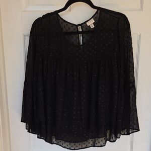 a new day Black Sheer Blouse